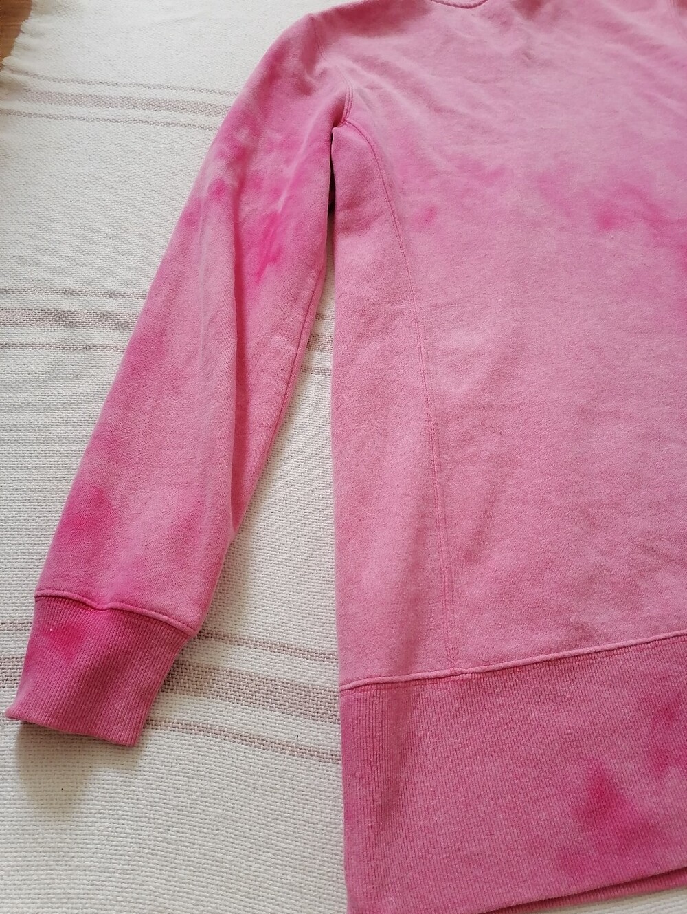 Pink Tie-Dye bleached Zip-Up Hoodie tunic - Picture 8 of 11